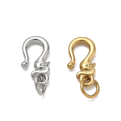 304 Stainless Steel S-Hook Clasps, with Jump Ring