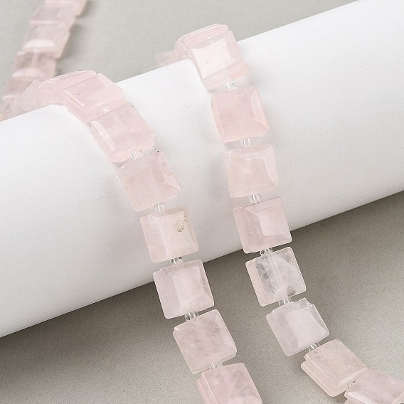 Природного розового кварца нитей бисера, квадратный