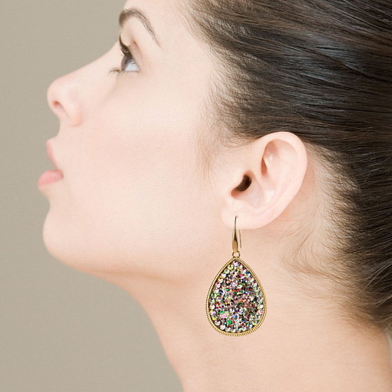 Shimmering Leather Bohemian Earrings with Alloy Vintage Charm - Long Dangle Drop Style