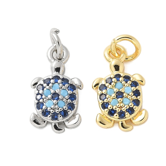 Латунные микро проложить кубического циркония прелести, без кадмия, без никеля и без свинца, прелести морской черепахи, с целью перехода в кольце