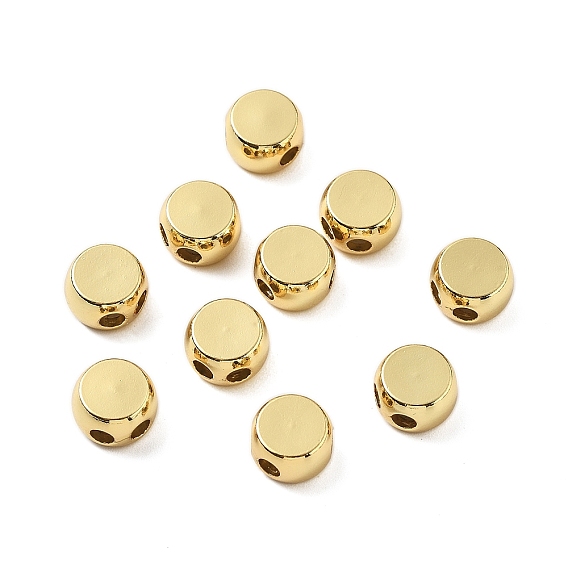 Плоские круглые латунные бусины, с силиконовым, стойки покрытие, долговечный, без свинца и без кадмия