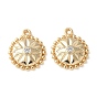 Латунные микропаве прозрачные подвески с фианитом, плоский круглый с оберегами от сглаза, без кадмия и без свинца, долговечный, стойки покрытие