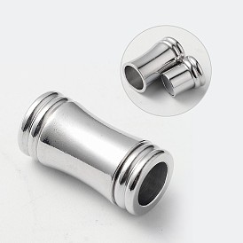 Column Brass Magnetic Clasps with Glue-in Ends, Cadmium Free & Nickel Free & Lead Free