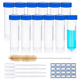 DIY Kit, with Transparent Disposable Plastic Centrifuge Tube, Label Paster, Plastic Pipettes Dropper and Cleaning Brush