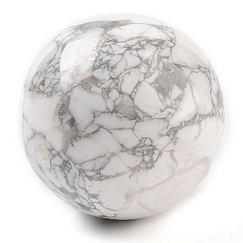 Natural Howlite Sphere Beads, No Hole/Undrilled, Round Ball Beads