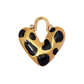 304 нержавеющей стальной эмали подвески, шарма сердца, ионное покрытие (ip), долговечный, реальный 18 k позолоченный