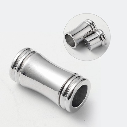 Column Brass Magnetic Clasps with Glue-in Ends, Cadmium Free & Nickel Free & Lead Free