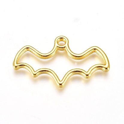Halloween Zinc Alloy Open Back Bezel Pendants, For DIY UV Resin, Epoxy Resin, Pressed Flower Jewelry, Bat