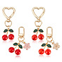 4 шт. 4 стили вишневый сплав эмалированные поворотные брелоки, с пластиковым, золотые