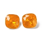 Opal Style Eletroplated K9 Glass Rhinestone Cabochons, Pointed Back & Back Plated, Faceted, Square