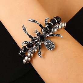 Punk Style Alloy Plastic Charm Bracelets, Jewely for Women, Spider