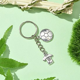 Брелки из сплава в тибетском стиле, с железными разрезными брелоками