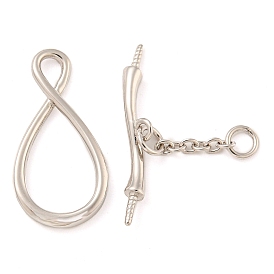 925 Sterling Silver Toggle Clasps, 8-Shaped