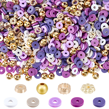 3500 шт 5 цвета бусины из полимерной глины ручной работы, Диск / плоские круглые, Heishi бусы, с 900шт. пластиковыми бусинами ccb