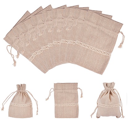 Bolsas de algodón, bolsas de cordón, con encajes