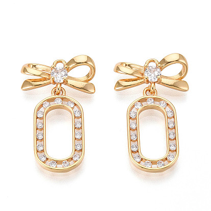 Латунные микро проложить кубического циркония подвески, бант и овал