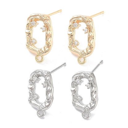 Латунные серьги-гвоздики из циркония