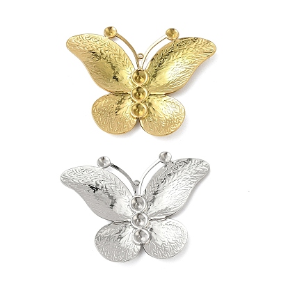 304 из нержавеющей стали настройки горный хрусталь большой кулон, бабочки прелести, ионное покрытие (ip)