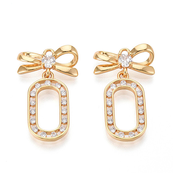 Латунные микро проложить кубического циркония подвески, бант и овал