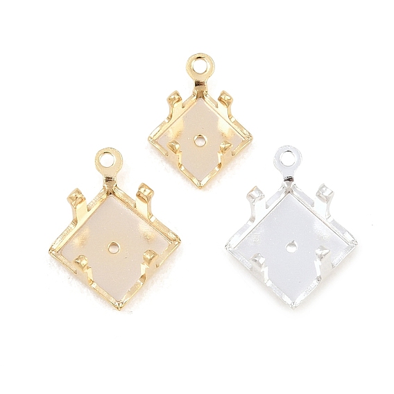 Ромбовидные латунные оправы с пришивными зубцами, настройки когтей для остроконечных страз, без кадмия и без свинца