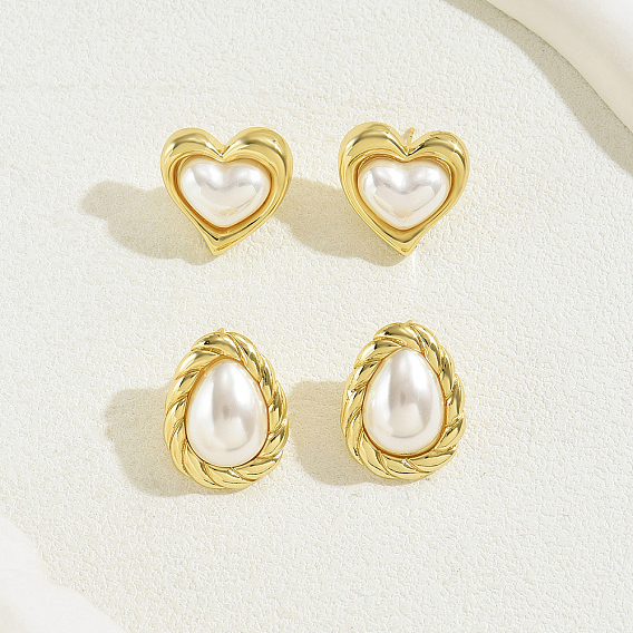 Винтажный французский стиль 201 серьги-гвоздики из нержавеющей стали для женщин, золотые