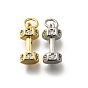 Латунные микро проложить кубического циркония прелести, гантель, стойки покрытие, без кадмия и без свинца, долговечный, с целью перехода в кольце