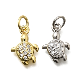Латунные микро проложить кубического циркония подвески, черепаха, долговечный, без свинца и без кадмия, стойки покрытие, с целью перехода в кольце