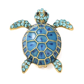 Alloy & Enamel & Rhinestone Brooches, Lapel Pins for Clothes, Turtle