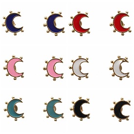 DIY Copper Plated Gold Earrings - Minimalist Fashion Moon Handmade Ear Studs
