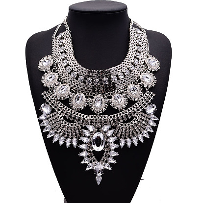 Crystal Lock Necklace - Fashionable Alloy Jewelry for Women's Collarbone