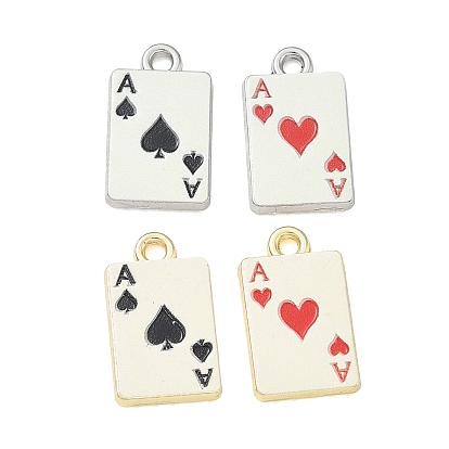 Подвески из сплава эмали в виде игральных карт, амулеты в виде туза пик/туза червей, долговечный