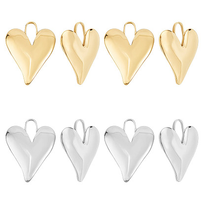 8 шт. 2 цвета 304 подвески из нержавеющей стали, сердце прелести