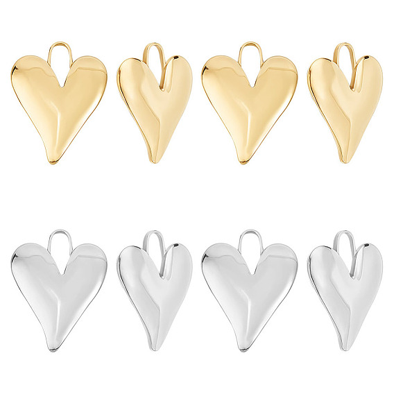 8 шт. 2 цвета 304 подвески из нержавеющей стали, сердце прелести