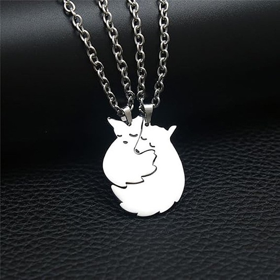 304 ожерелья дружбы с подвеской в виде лисы из нержавеющей стали, не тускнеет