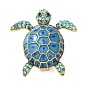 Broches de aleación, esmalte y diamantes de imitación, pines de solapa para ropa, tortuga