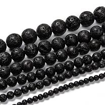 Natural Lava Rock Beads Strands, Round