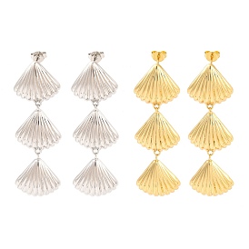 Женские серьги-гвоздики из латуни с кубическим цирконием, без свинца и без кадмия, формы раковины