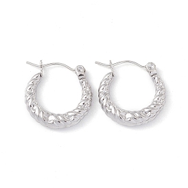 304 Массивные серьги-кольца из нержавеющей стали с витым плетением для женщин, ионное покрытие (IP)