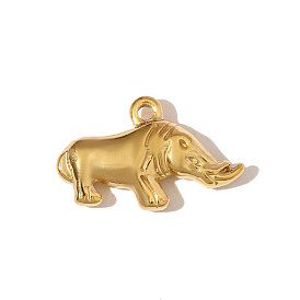 304 подвески из нержавеющей стали, обереги носорога, ионное покрытие (ip)