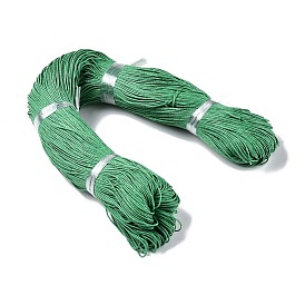 Chinese Waxed Cotton Cord, Medium Sea Green, 1mm, about 382.76 yards(350m)/bundle