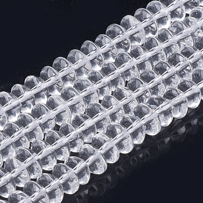 Synthetic Quartz Crystal Beads Strands, Rondelle