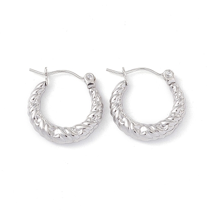 304 Массивные серьги-кольца из нержавеющей стали с витым плетением для женщин, ионное покрытие (IP)