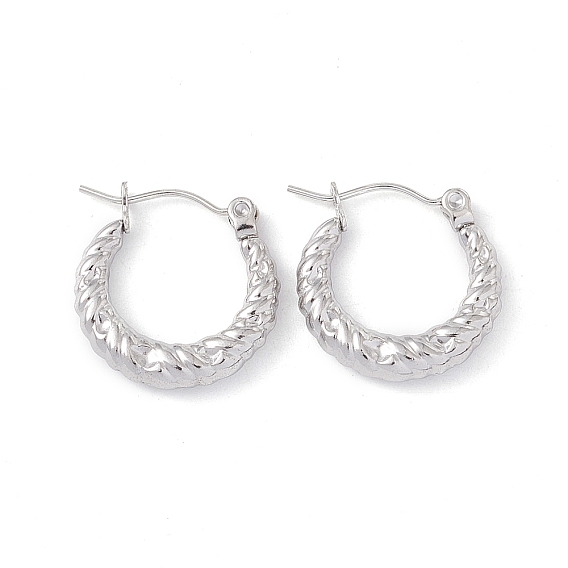 304 Массивные серьги-кольца из нержавеющей стали с витым плетением для женщин, ионное покрытие (IP)