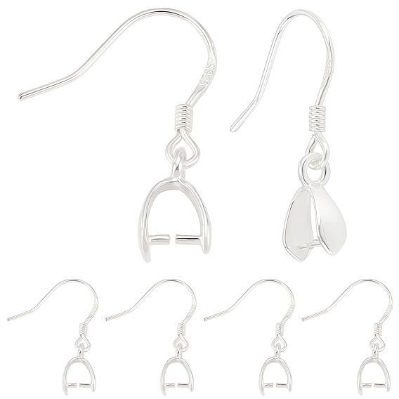 3 пары 925 застежки-крючки для сережек из стерлингового серебра, с подвесными поручительств, 1 листовая двухсторонняя замшевая ткань, ткань для полировки серебра