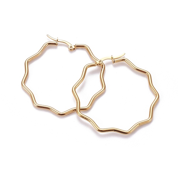 Серьги из 201 нержавеющей стали, с 304 штифта из нержавеющей стали, гипоаллергенные серьги, цветок