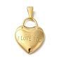Вакуумное покрытие pvd 304 подвески из нержавеющей стали, сердце со словом я люблю тебя очарование