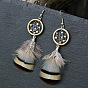 Bohemian Feather Earrings for Women, Dreamcatcher Pendant, Simple and Stylish Jewelry