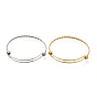 304 Stainless Steel Twist Bangles for Women, Adjustable Expandable Bangles