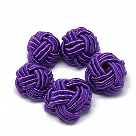 Polyester & Cotton Woven Beads, Half Drilled, Half Round