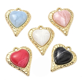 304 подвески из нержавеющей стали и смолы, шарма сердца, вакуумное покрытие pvd, реальный 18 k позолоченный